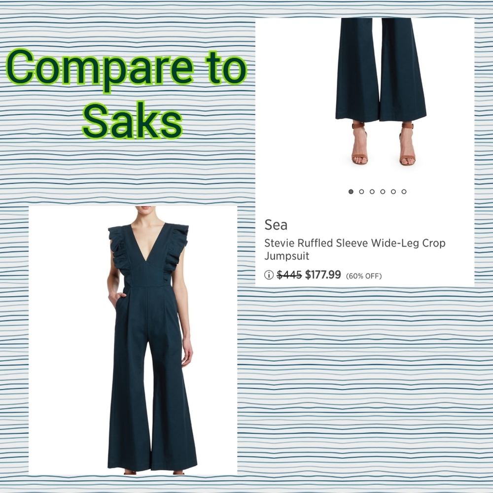 Teal Jumpsuit Pants Turquoise NEW Retro Disco 70s - Picture 7 of 12